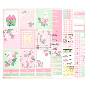 Strawberry Fields Juniper Luxe Sticker Kit   date dots (light gold foil)