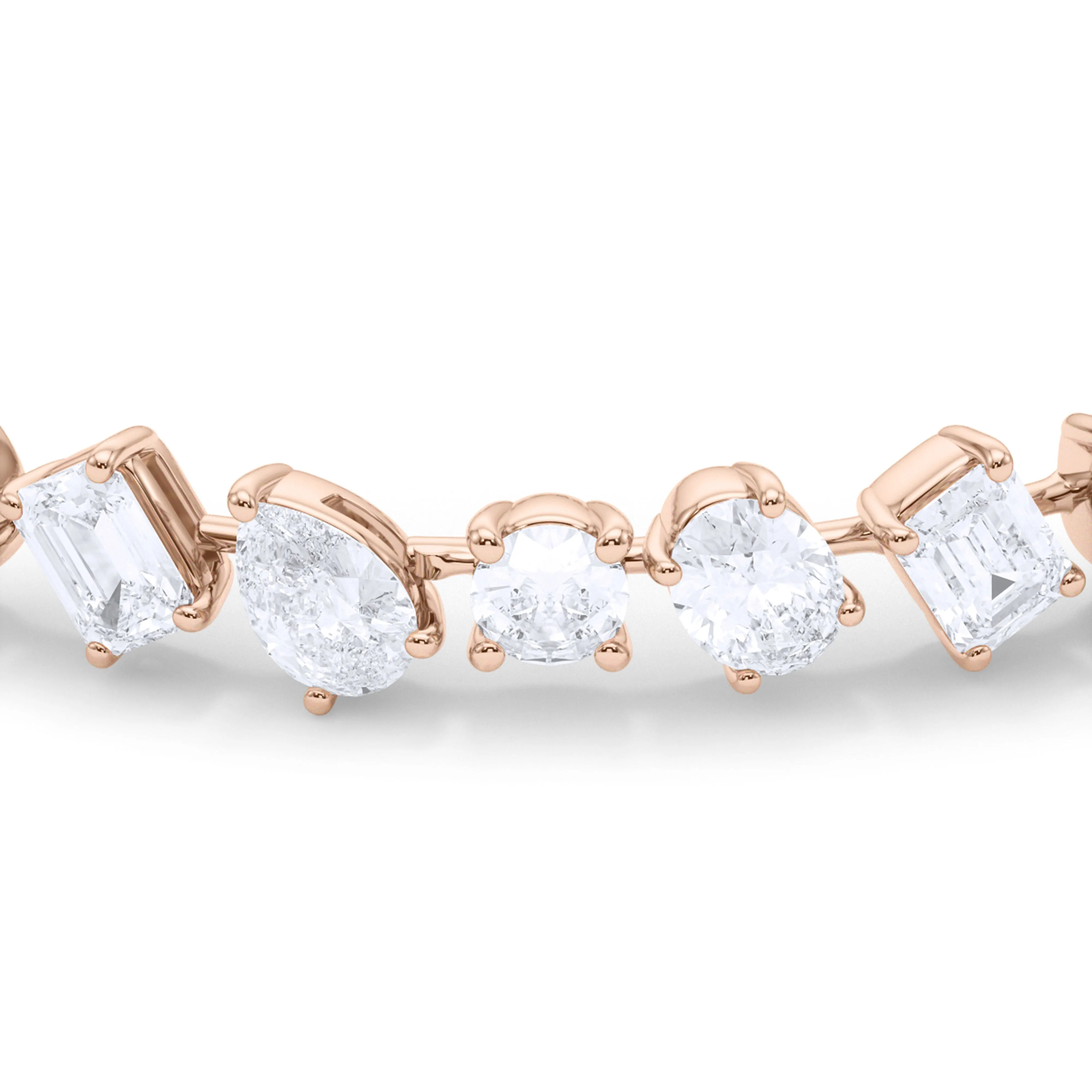 Tilted Mixed Diamond Bracelet