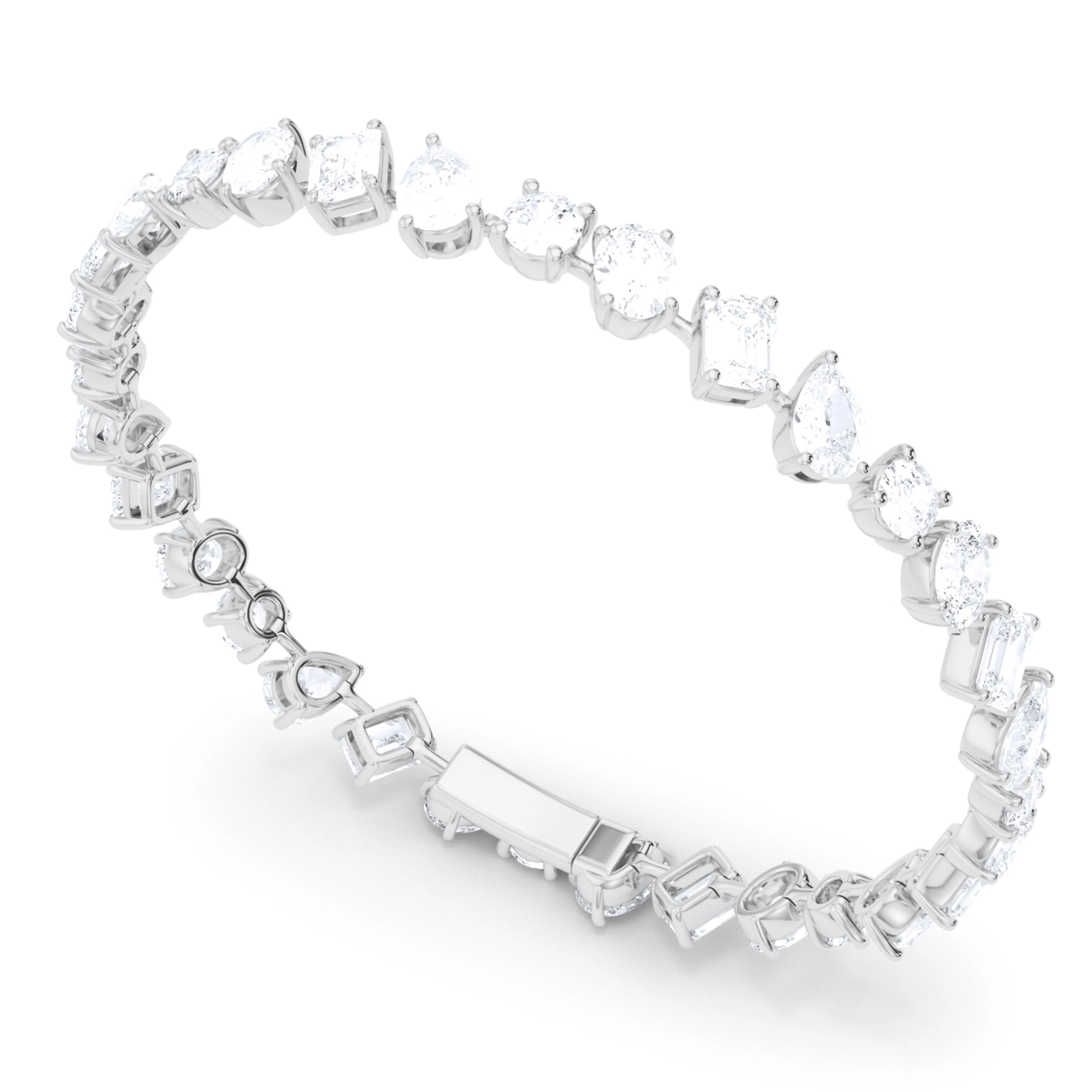 Tilted Mixed Diamond Bracelet