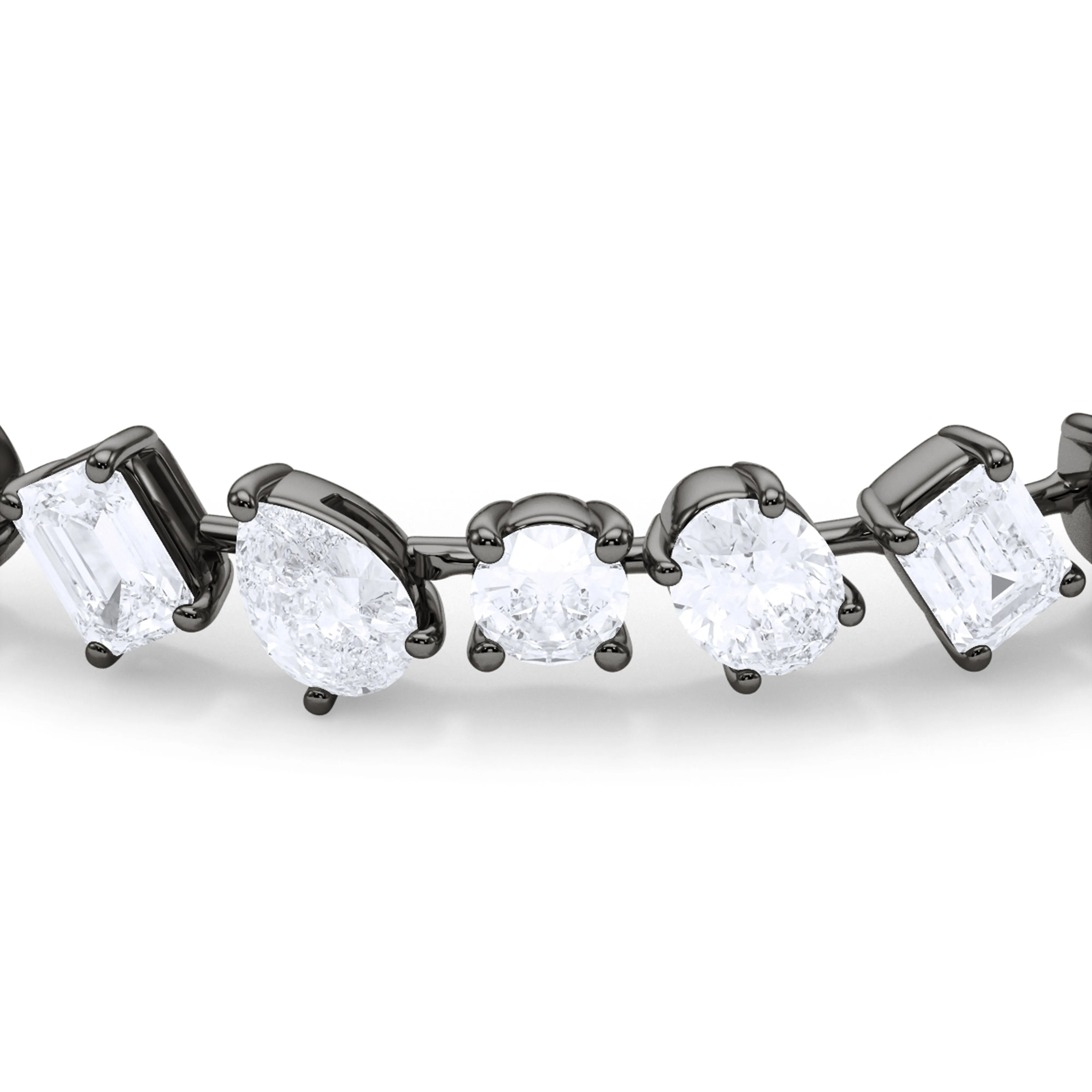 Tilted Mixed Diamond Bracelet