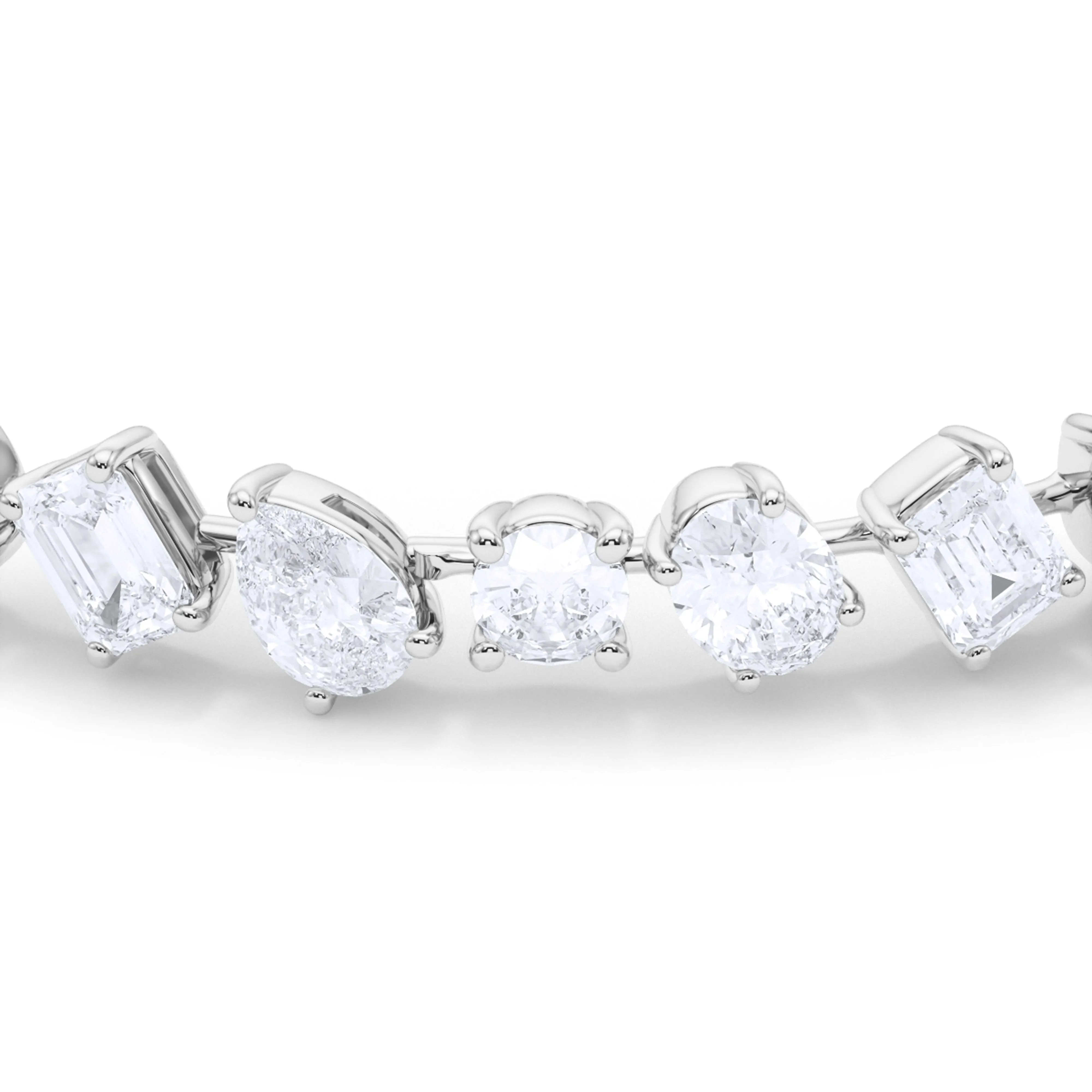 Tilted Mixed Diamond Bracelet