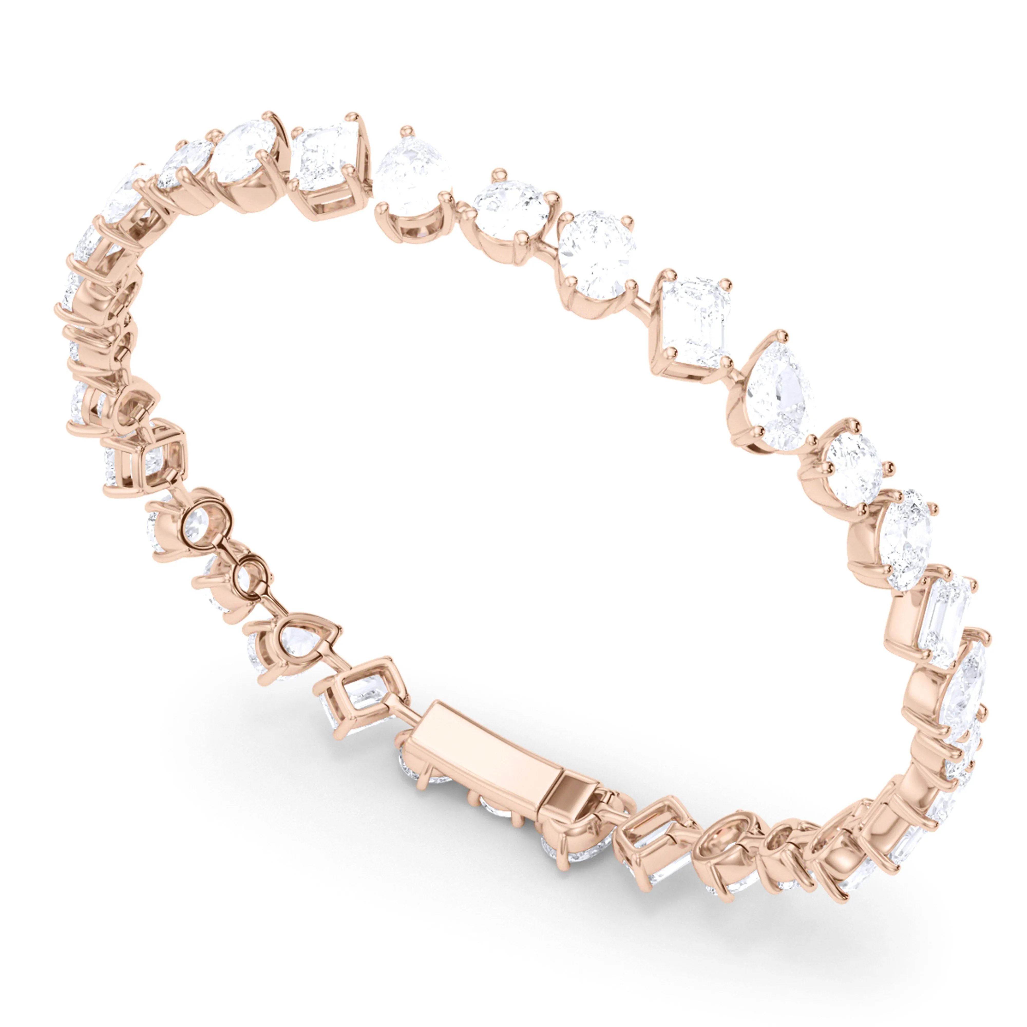 Tilted Mixed Diamond Bracelet
