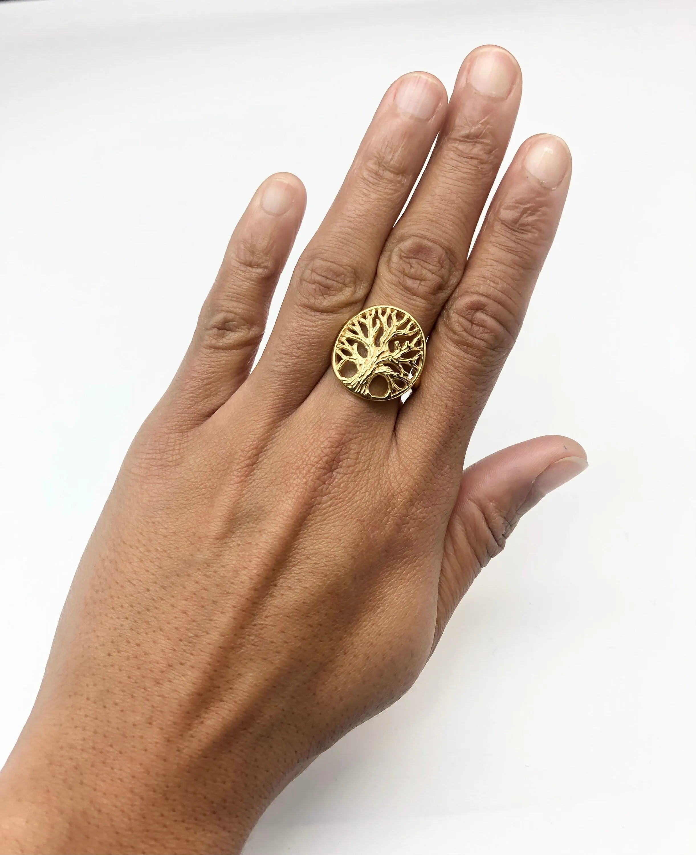 Tree Of Life Gold Ring - Vintage Tree Ring, Gold Statement Ring