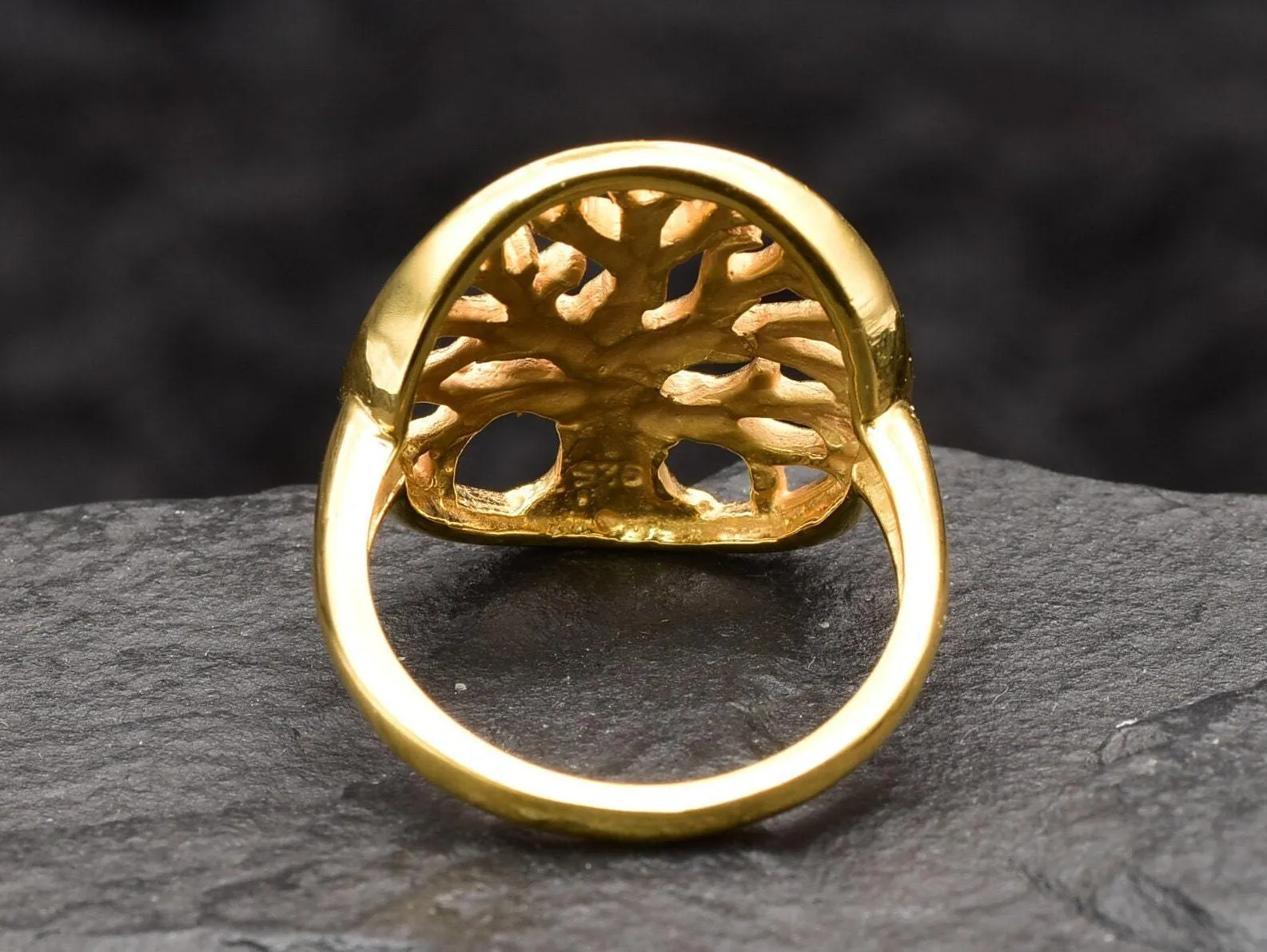 Tree Of Life Gold Ring - Vintage Tree Ring, Gold Statement Ring
