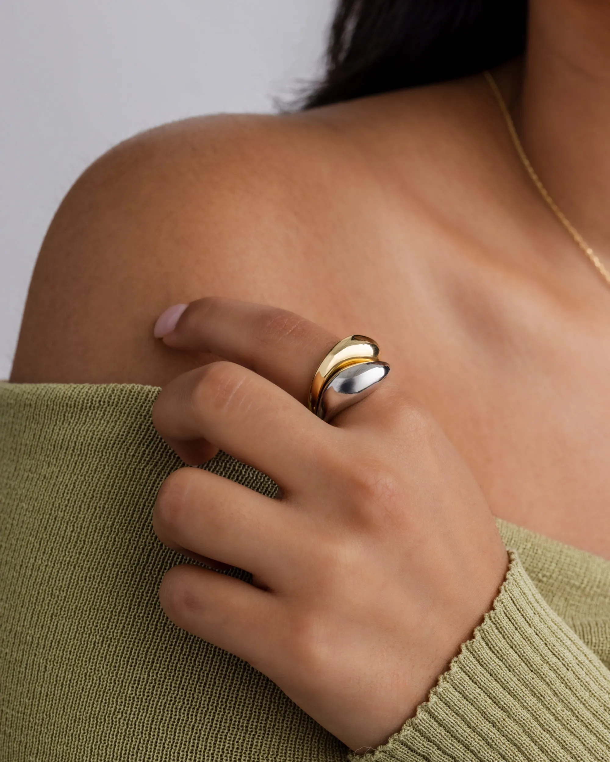 Two-Tone Stackable Ring Set