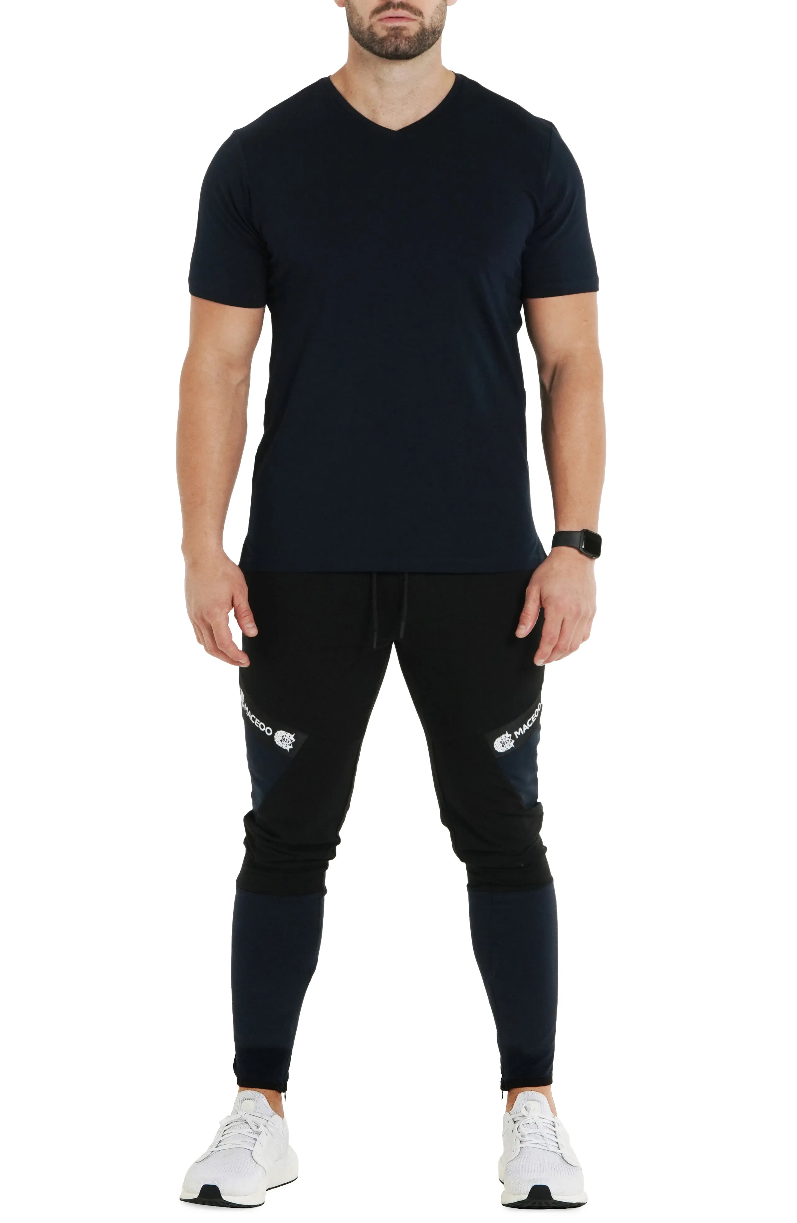 V-Neck Solid Blue