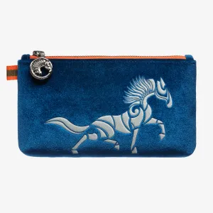 Velvet Beltbag "Hamptons Blue" with silver print