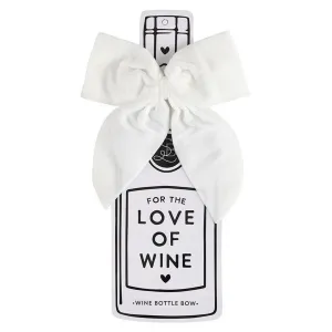 Velvet Wine Bottle Bow [White]