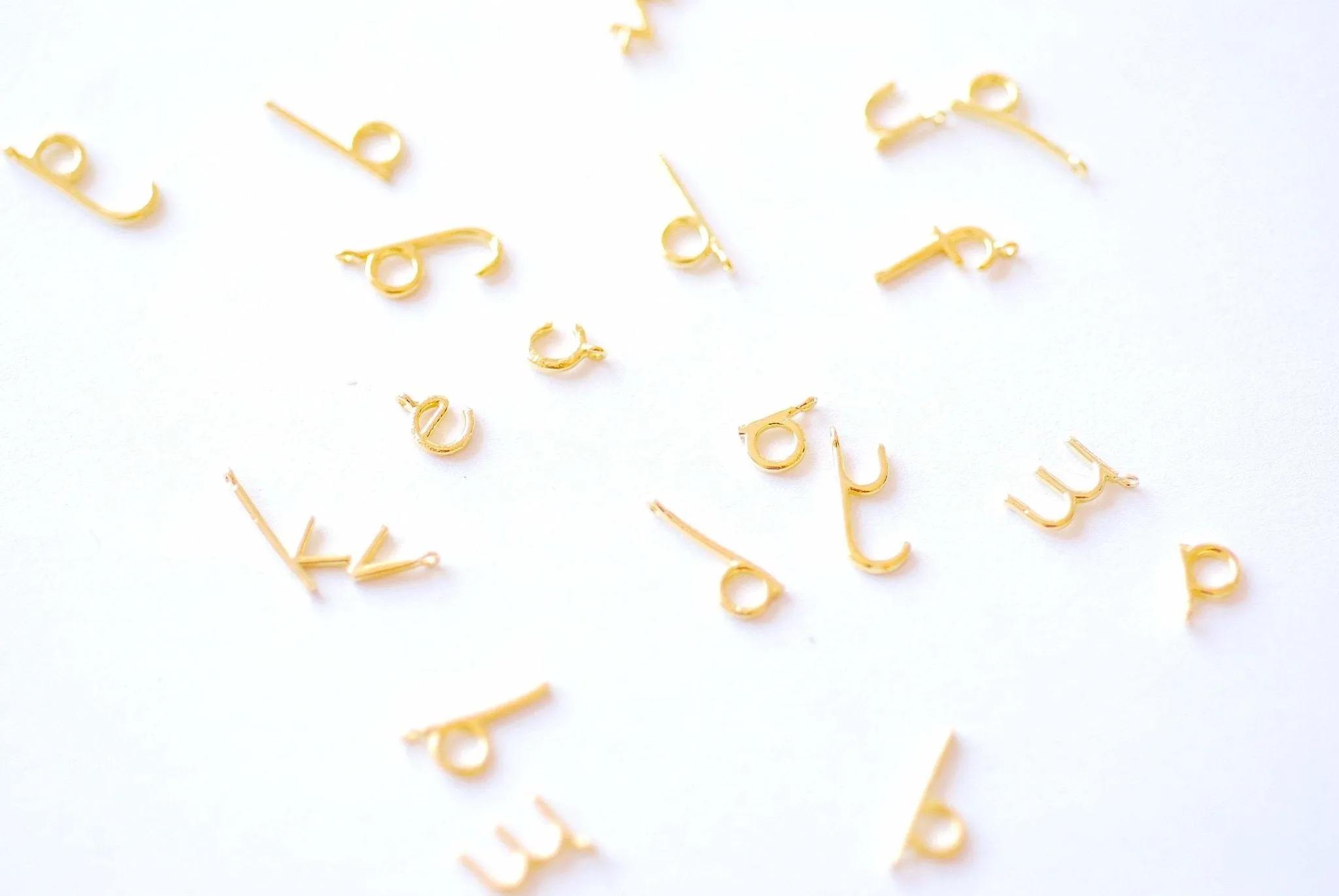 Wholesale Lower Case Letter Alphabet Initial Drop Charm - Vermeil 18k gold plated 925 sterling silver Letter Bead Charm Tiny Personalized Custom
