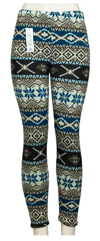 Womens Fashion Printed Thermal Fur Lining Leggings Wholesale