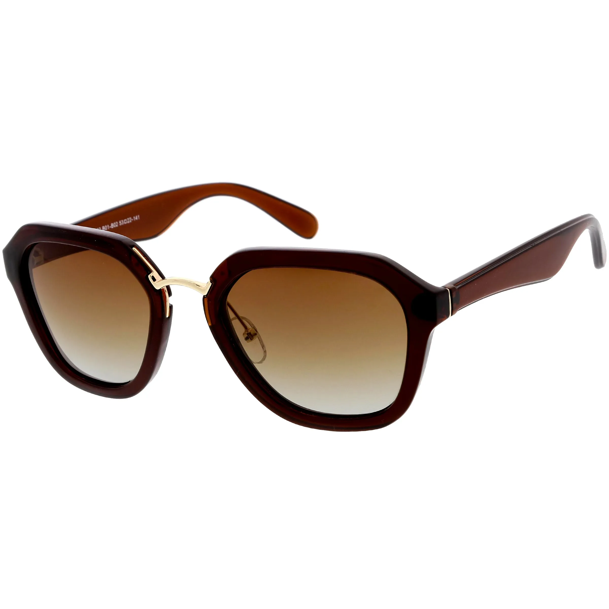 Women's Oversize Designer Geometric Polarized Lens Sunglasses C895