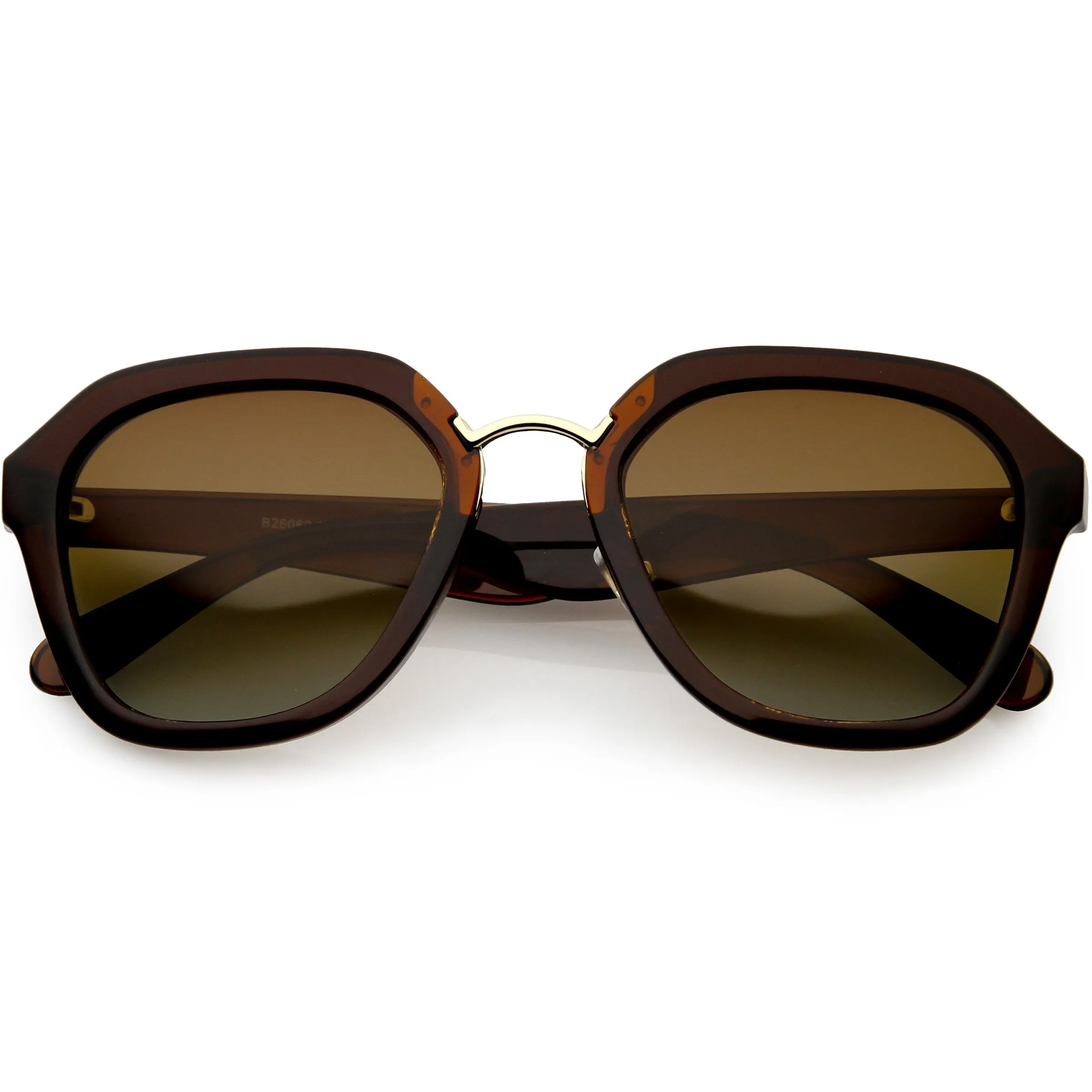 Women's Oversize Designer Geometric Polarized Lens Sunglasses C895