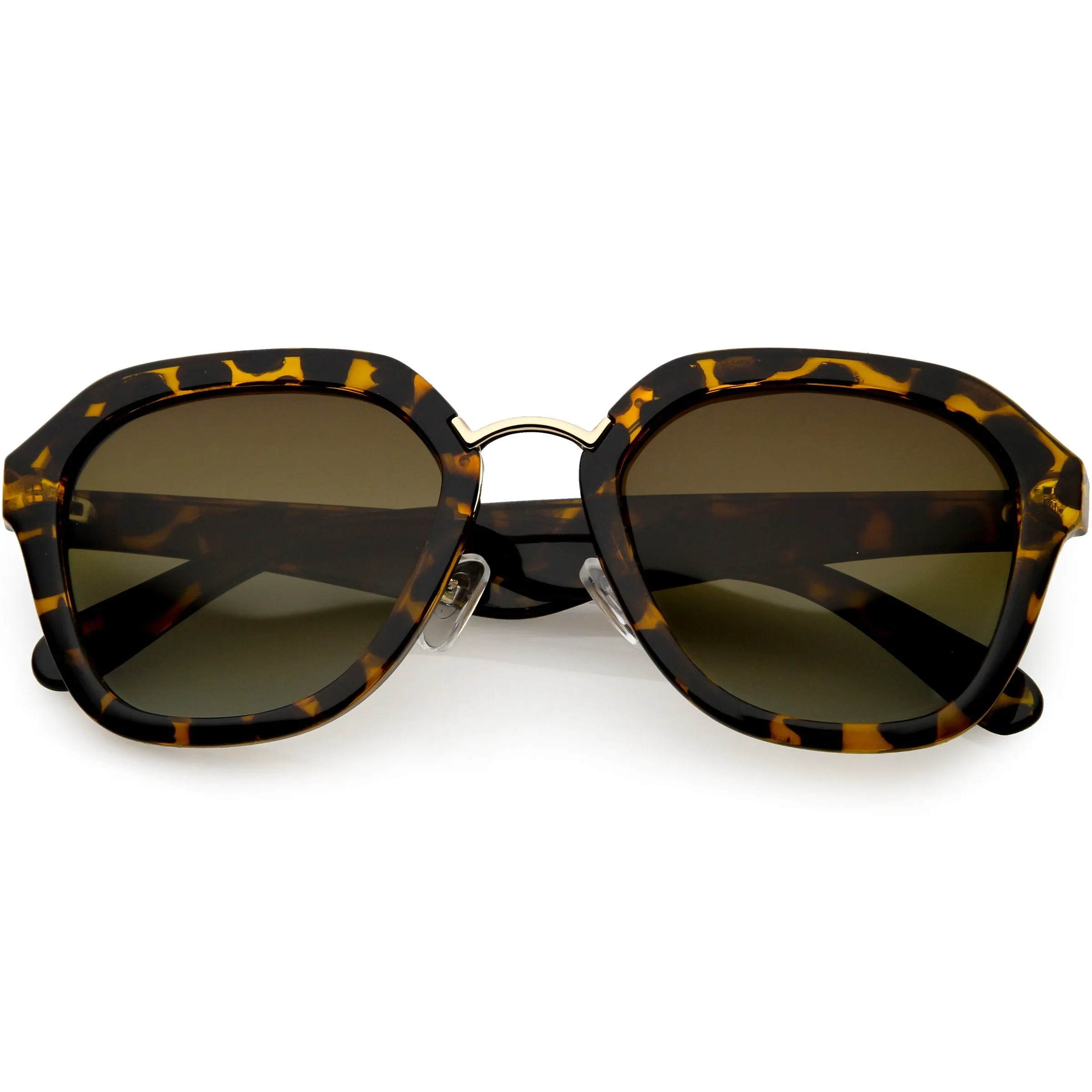 Women's Oversize Designer Geometric Polarized Lens Sunglasses C895