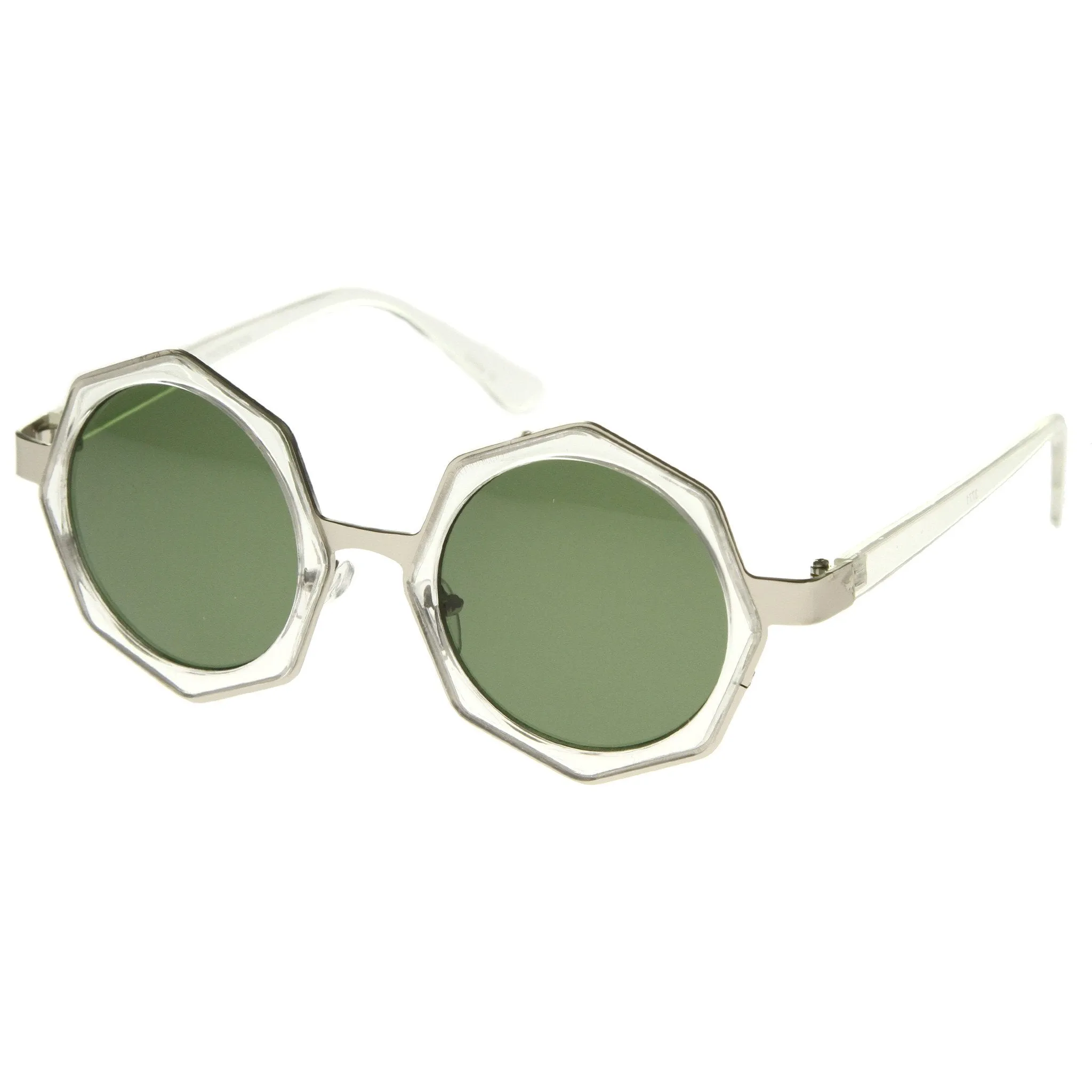 Women's Oversize Octagon Geometric Round Sunglasses A132