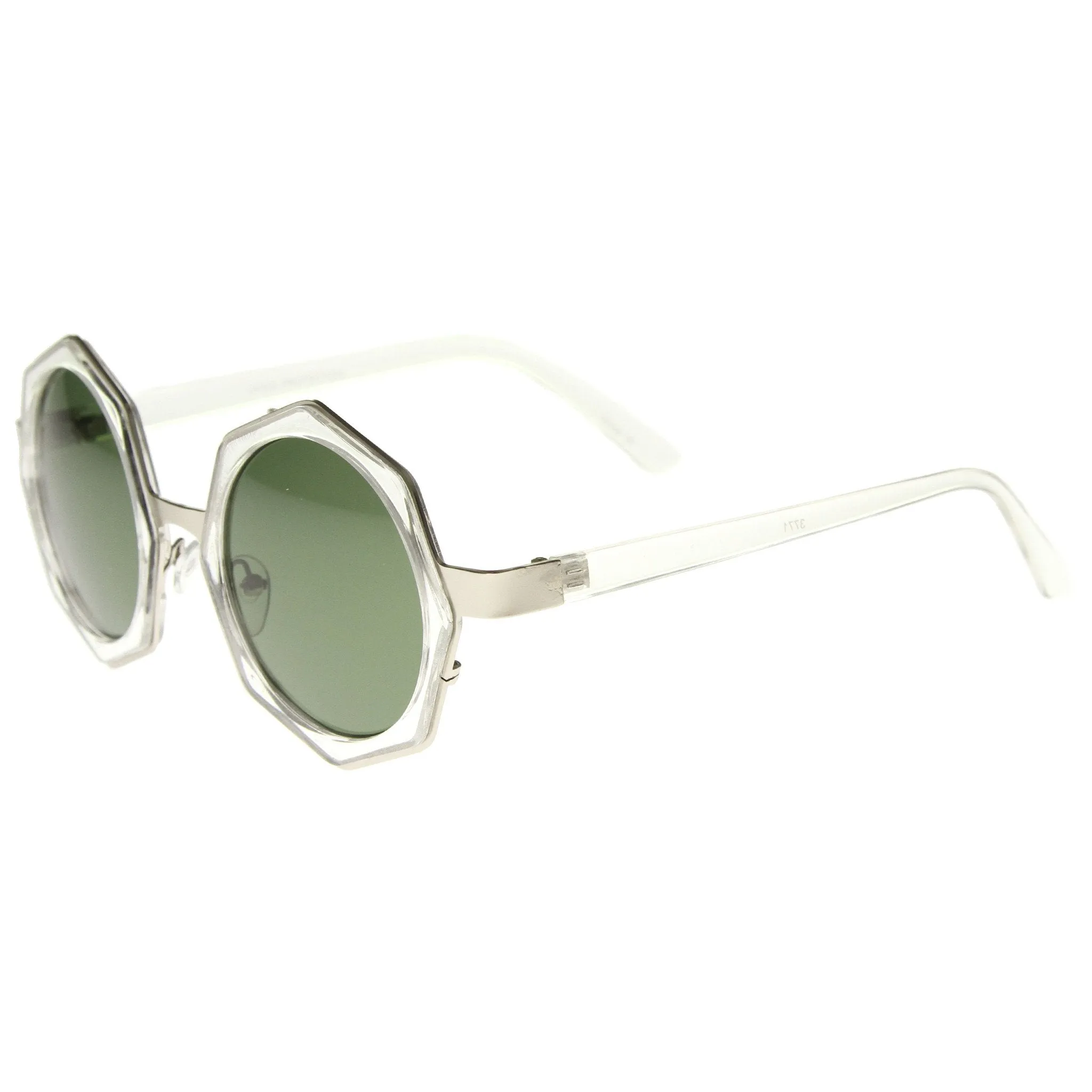 Women's Oversize Octagon Geometric Round Sunglasses A132