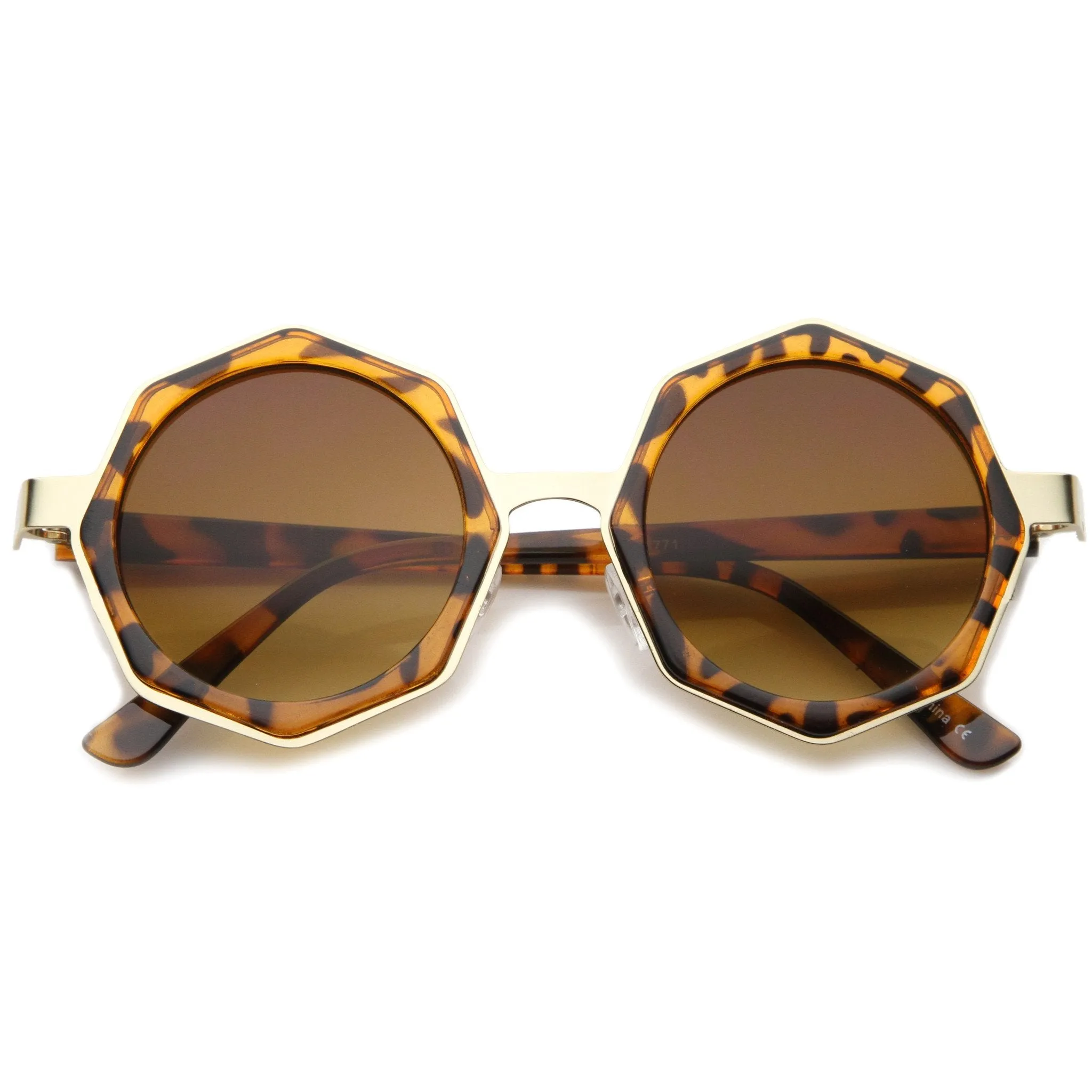 Women's Oversize Octagon Geometric Round Sunglasses A132
