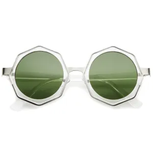 Women's Oversize Octagon Geometric Round Sunglasses A132