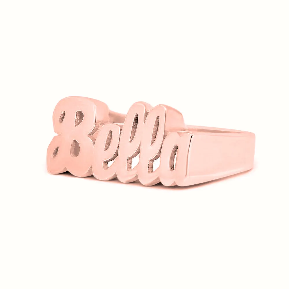 Women's Vermeil Custom Script Name Ring V2