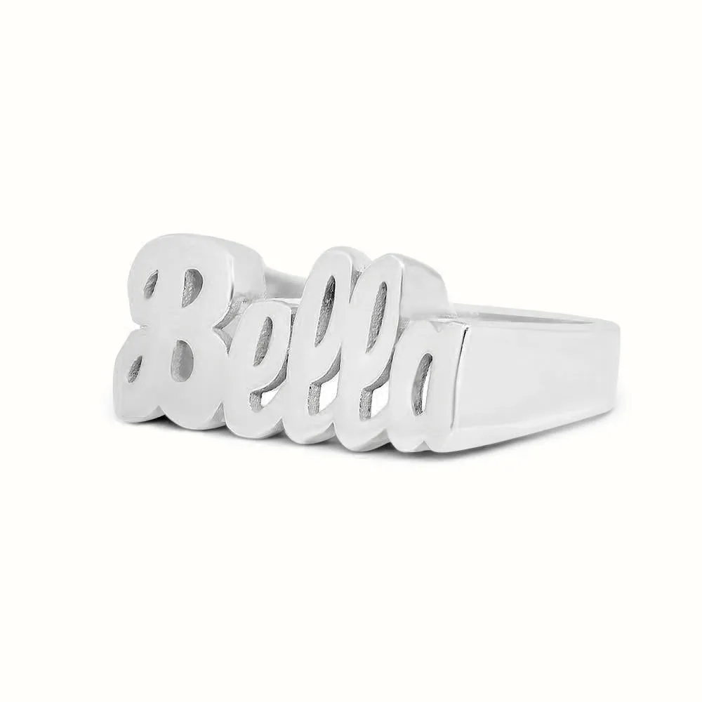 Women's Vermeil Custom Script Name Ring V2