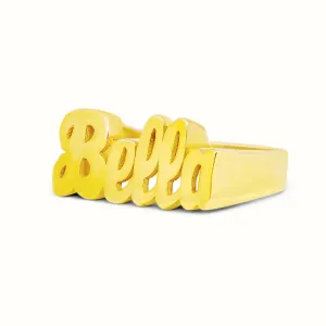 Women's Vermeil Custom Script Name Ring V2