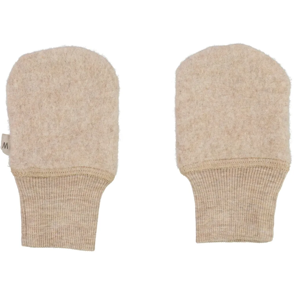 Wool Fleece Mittens - khaki melange